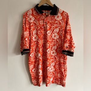 Vintage Reebok Hawaiian Polo Shirt / Large